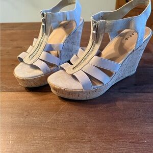 Torrid Beige Wedge Sandals 11W